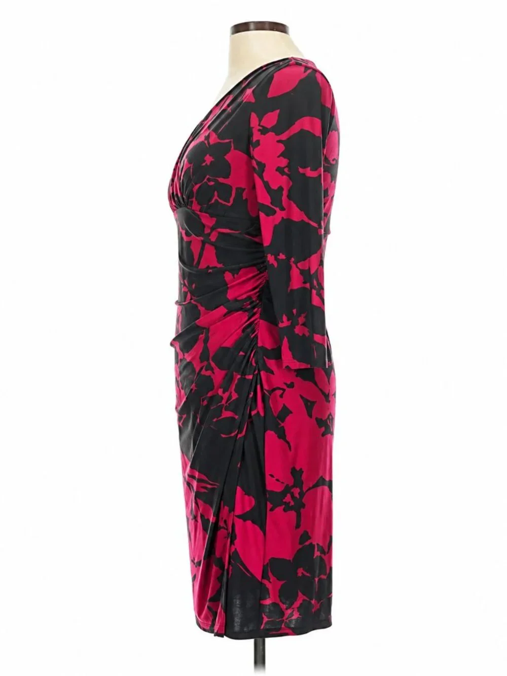 Ralph Lauren Moody Floral Dress Large 10 Black Red Dark Romance Vamp Whimsigoth - Picture 5 of 9